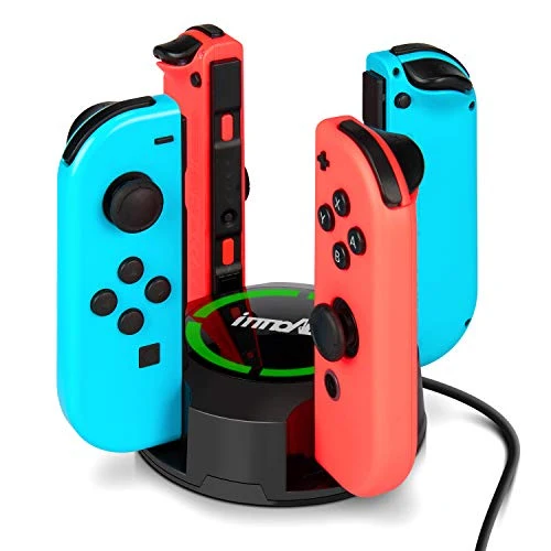 Stazionamento di ricarica per NS Switch/Switch OLED Joycon, innoAura supporto per caricabatterie 4 in 1 Switch Joycon con indicazione a LED