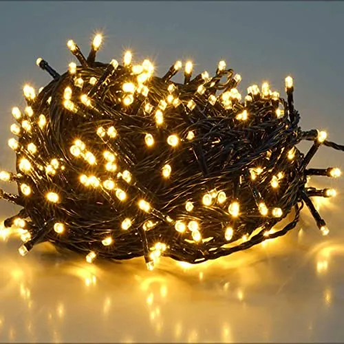 Salcar Led Stringa 25.7m 360 Leds, Led Catena di Luci con 8 Modi IP44 Impermeabile Interni ed Esterni, Led Catena Luminosa Natale per Balcone, Salotto, Giardino, Matrimonio, Compleanni, Bianco caldo