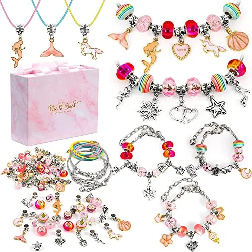 Tomylv Regalo Bambina 5-13 Anni, Braccialetti Bambina Kit Braccialetti Fai da Te Ragazza, Giochi Bambina 8 Anni Femmina Crea Braccialetti Bambina Idee Regalo Natale Regalo Compleanno per 6 7 8 9 Anni