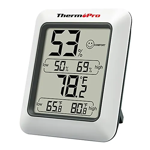 ThermoPro TP50 Termometro Igrometro Digitale per Ambiente Misuratore di Umidità e Temperatura Interno per Casa Termoigrometro Professionale per Misura Stanza