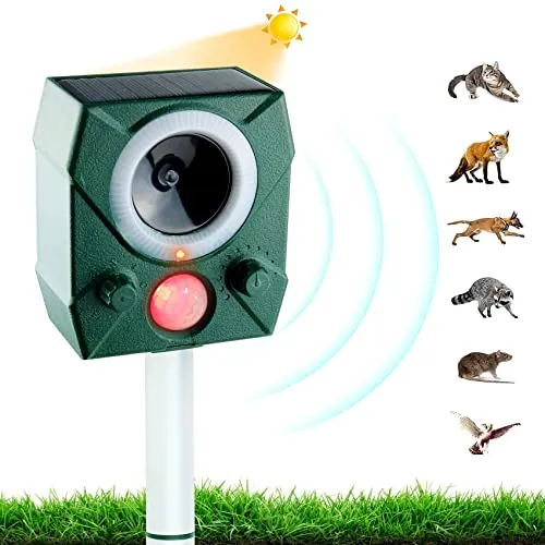 Repellente per Gatti, Dissuasori per Piccioni, 2023 Nuovo Ultrasuoni Solare Repellente Gatti Repeller per Piccioni,Uccelli,Cani,Gatti,Topi,Volpi, 5 Modalità Ultrasound Repellente per Animali