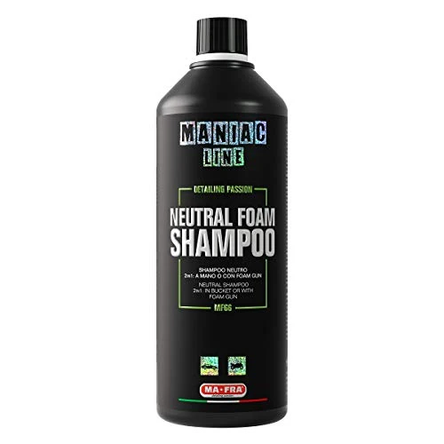 Mafra, Maniac Car Detailing Line, Neutral Foam Shampoo, Shampoo Neutro 2in1, Applicazione Manuale con Tecnica 2 Secchi o Prelavaggio con Foam Gun, 1000ml
