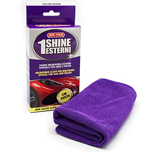 Mafra, 1Shine Esterni, Panno in Microfibra per Esterni, Idelae per Applicazione e Rimozione di Polish e Cere, 30x30cm