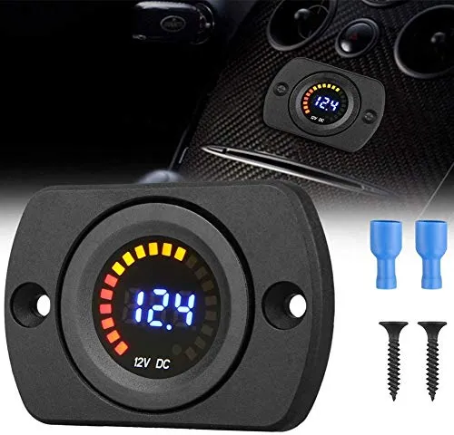 Fayeille Dc 12V Auto Voltmetro con LED Display Digitale Pannello, Indicatore...