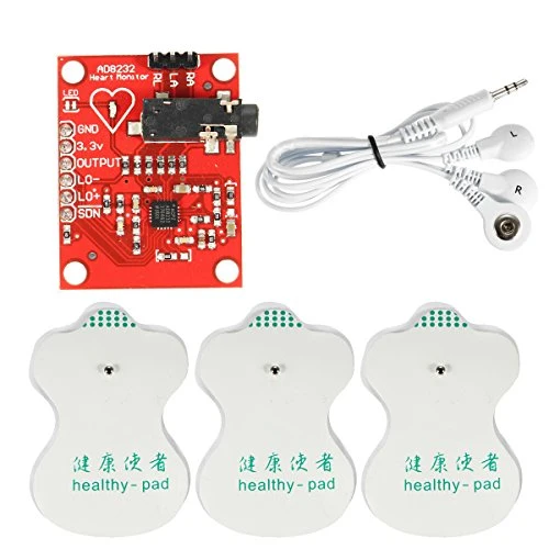 ILS - Kit DC 3.3V AD8232 ECG modulo di misura portatile Heart Monitor...