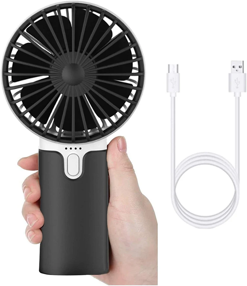 EasyAcc EasyULT Mini Ventilatore Portatile USB, 2600mAh Batteria 2600mah, Nero