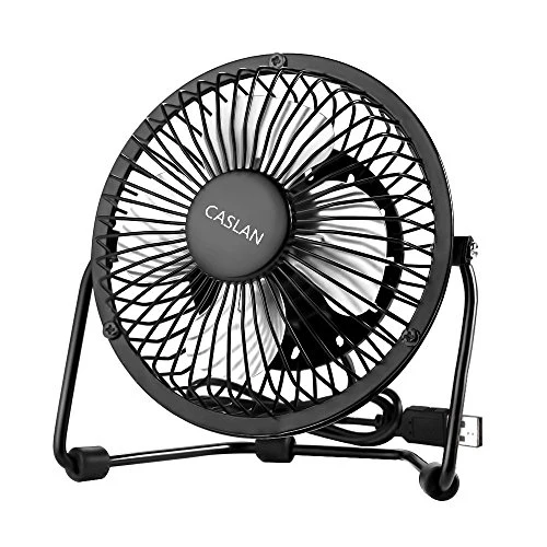 HUALANS Ventilatore USB in Acciaio,Ventilatore da Tavolo 4 Pollici Nero