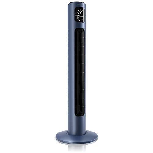 Brandson - Ventilatore a Torre Silenzioso con Telecomando - 45 W Blu Grafite