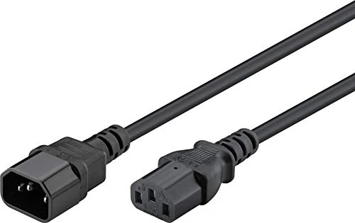 Goobay 95125 Cavo Prolunga Alimentazione VDE PC UPS, Nero, 1m 1.0 Meter