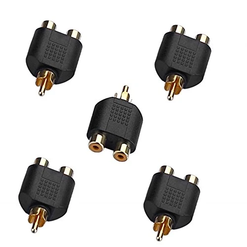 SIENOC Adattatore sdoppiatore Y RCA AV Audio 1 maschio a 2 femmina 5pezzi
