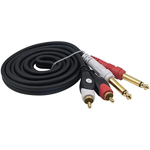 Duttek 5 ft/1.5 m 2 * 6.35 mm 1/Cavo Audio Jack da 10,2 cm Stereo Maschio...