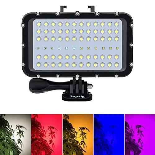 Suptig - Illuminazione video subacquea con 72 luci a LED, compatibile con...