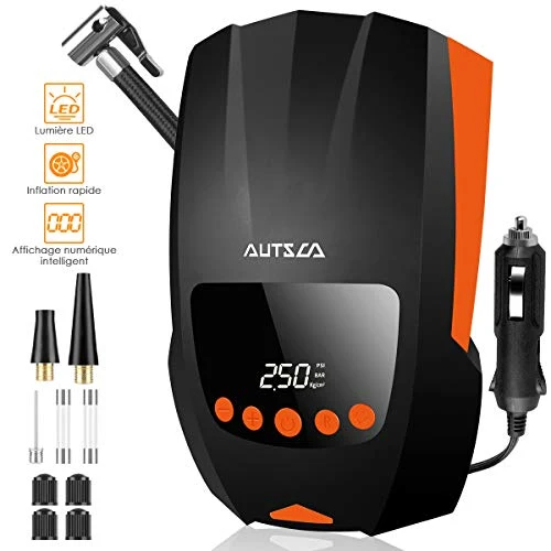 AUTSCA Pompa di Aria per Auto, compressore d'Aria DC-12V 150PSI, compressore...