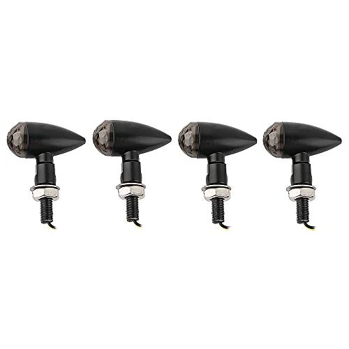 SHIN YO - Mini frecce a LED E11 per moto, ATV, Schwarz - Rauchgraue Schale