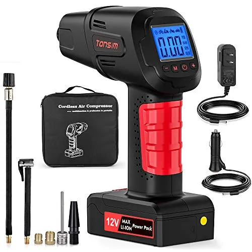 Compressore Aria Portatile Auto Pompa Elettrica 2000mAh Ricaricabile con...