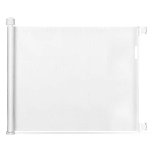 Momcozy Cancelletto per Bambini e Animali Estensibile (0-140 cm), Cancelletto di Sicurezza Retraibile per Porte e Scale, Rilocabile, per Scale e Corridoi, per Uso Interni ed Esterni, Bianco
