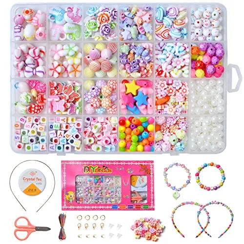 Bubble pig, Bambini,600 PCS Perline Colorate dei Bambini Fare Gioielli Braccialetti Necklace Kit Perline Lettere per Ragazze