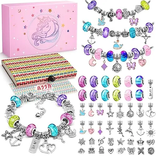BIIB Kit Braccialetti Fai Da Te Bambina, Regalo Bambina 5 6 7 8 9 10 Anni, Giochi Bambina 5-12 Anni Femmina, Idee Regalo Natale Originali, Crea Braccialetti Bambina, Regalo Compleanno Ragazza