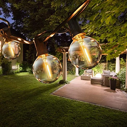 ROVLAK Catena Luminosa Esterno - 9,5M G40 LED Catena Luci da Giardino Impermeabile con 25+3 Lampadine, 2700K Catena Luminosa Decorazione per Esterni Interni Giardino Matrimonio Festa