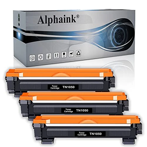 alphaink 3 Toner compatibili con Brother TN1050 TN-1050 TN-1000 per stampanti Brother DCP-1510 DCP-1512 DCP-1612W DCP-1610W DCP-1616NW HL-1210W HL-1110 HL-1112 HL-1212W HL-1201 MFC-1810 MFC-1910W