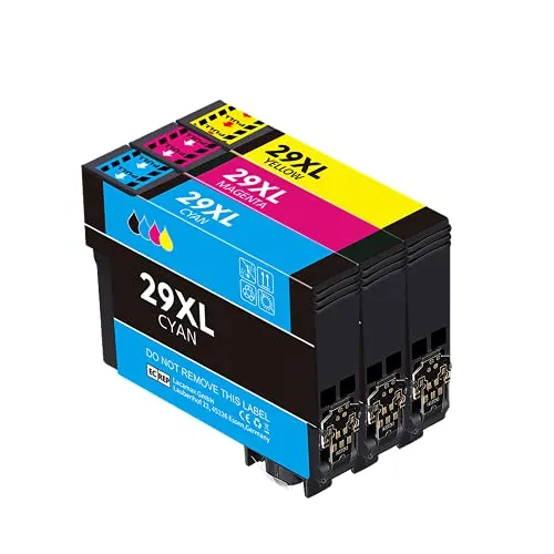 29XL Cartucce d'inchiostro Compatibile con Epson 29 XL Sostituzione per Epson Expression Home XP-235 XP-245 XP-247 XP-255 XP-332 XP-335 XP-342 XP-345 XP-352 XP-432(Ciano Magenta Giallo, 3-Pack)
