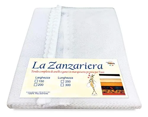 Tenda Rete ZANZARIERA da Esterno Giardino Balcone (Cm. 150x250, Bianco)