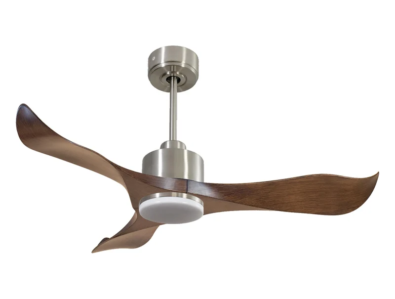 Ventilatore da soffitto Reversibile Termostato Dimmabile Wifi Motore CC Tetti inclinati Telecomando Luce a tre toni Adattatore 2/3 lame Hypersilence Memoria
