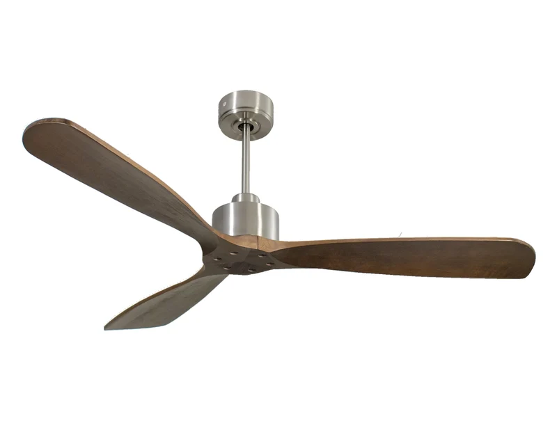 Ventilatore da soffitto Reversibile Termostato Wifi Motore CC Tetti inclinati Telecomando Hypersilence Memoria FullWood