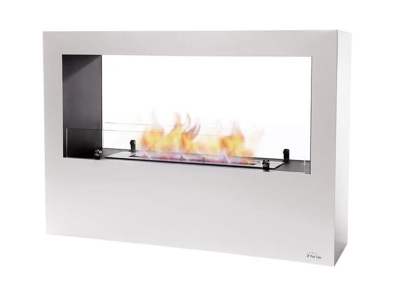Camino a etanolo da pavimento, 3500W, design rettangolare di grandi dimensioni in acciaio