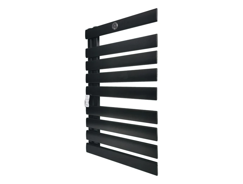 Scaldasalviette elettrico in alluminio nero da 500W con controllo WiFi