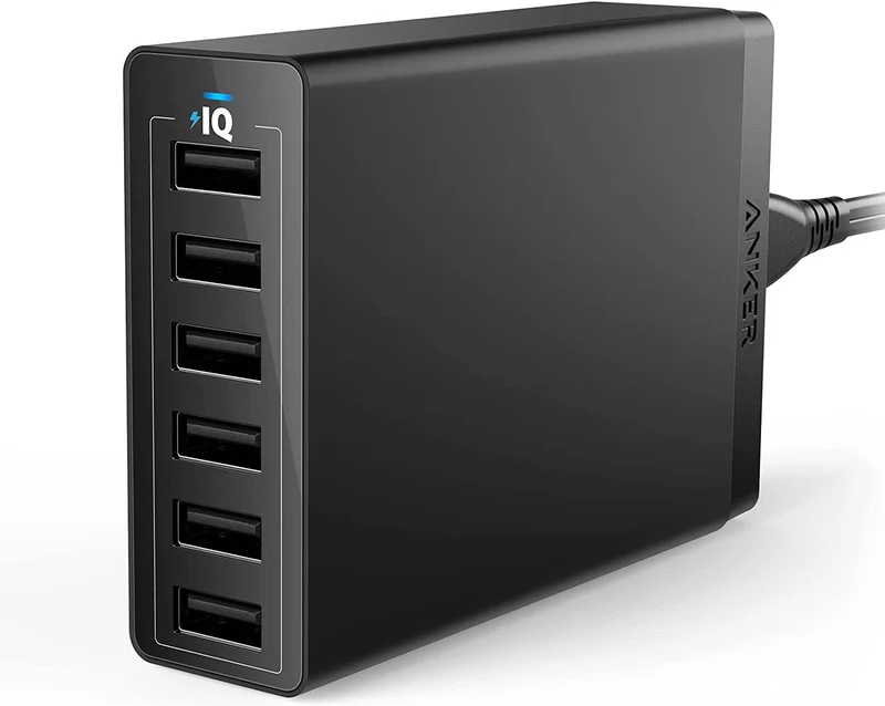 Anker Alimentatore USB Multidevice Caricatore USB da Parete (Tecnologia PowerIQ, 60W, 6 Porte) per iPhone, iPad, Samsung, Nexus, HTC, Nokia, Motorola e molti altri