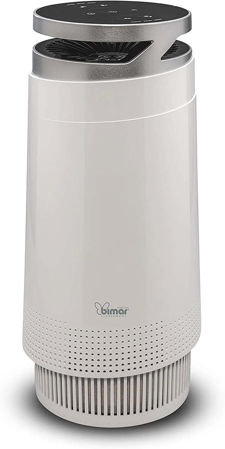 bimar PA98 Purificatore Aria WiFi con Filtro HEPA Alta Filtrazione a Carboni Attivi. Purificatore Aria Elimina Odori, Allergie, Pollini, Fumo per Casa o Ufficio. Compatibile Alexa e Google Assistant