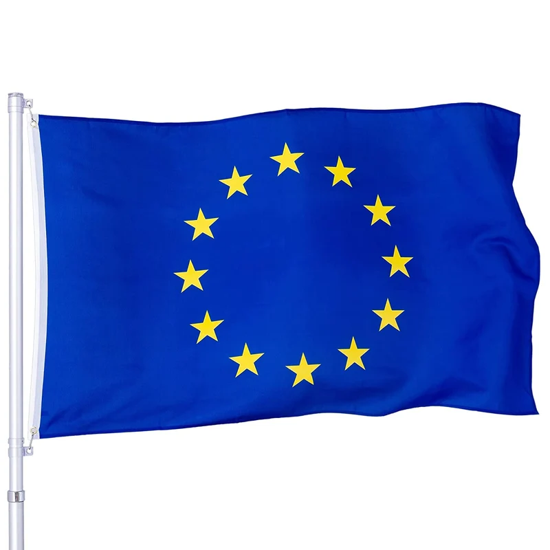OZSENFLINT Bandiera UE 3x5 FT Bandiera dell'Europa 100% Poliestere Metallo Occhielli all'aperto Bandiera Europa 90 x 150 cm