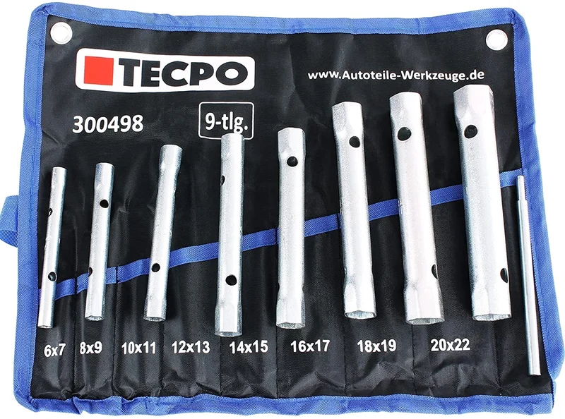 TECPO Set di chiavi a bussola per tubo, 6 x 7-20 x 22 mm, 8 pezzi