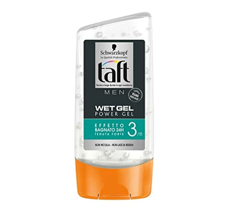Schwarzkopf, Taft, Gel Wet, Gel per Capelli Uomo, Effetto Bagnato Fino a 24 Ore, Tenuta Forte, Vegano, 150ml