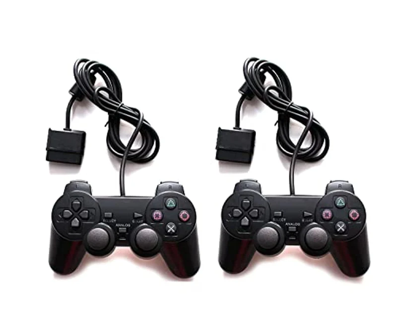 HaoYiShang - 2X Joystick cablato con doppia vibrazione For ps2 controller, compatibile per console Sony PS2 -senza confezione al dettaglio