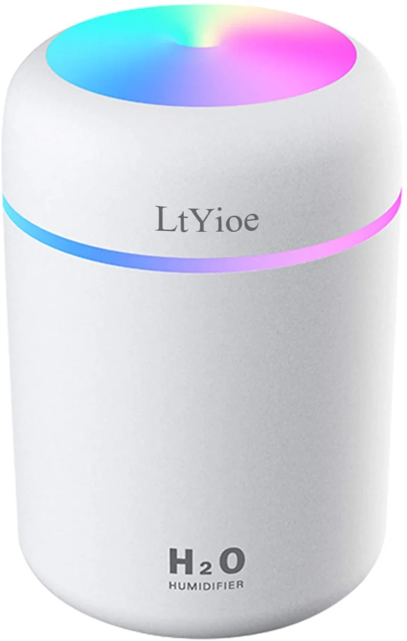 LtYioe - Mini umidificatore da scrivania per auto, ufficio, camera da letto, ecc. Spegnimento automatico, 2 modalità di nebbia, super silenzioso (blu navy)