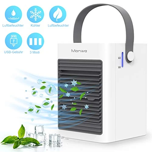 Manwe Mini Condizionatore Portatile, Raffreddatore D'aria Evaporativo 350 ML