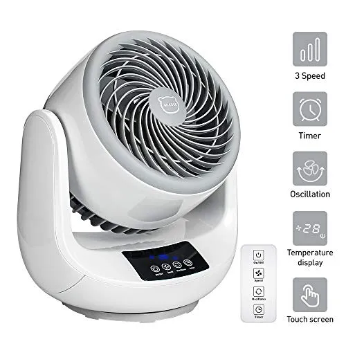 MIAOKE Ventilatore da Tavolo Turbo, Ventola Scrivania Silenziosa,...