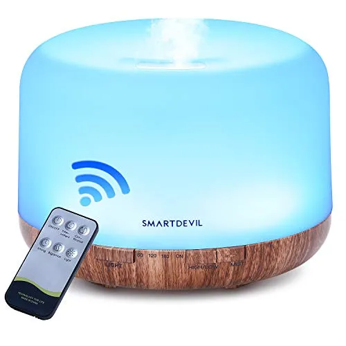 SmartDevil 500ml Diffusore di Oli Essenziali con Telecomando, Ultrasuoni...