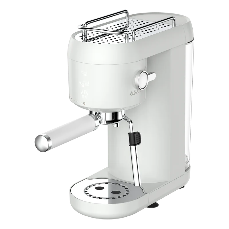 ELLE Panache Espresso Maker Bianco – Macchina per Caffè Espresso con Touch Control e Sistema Latte