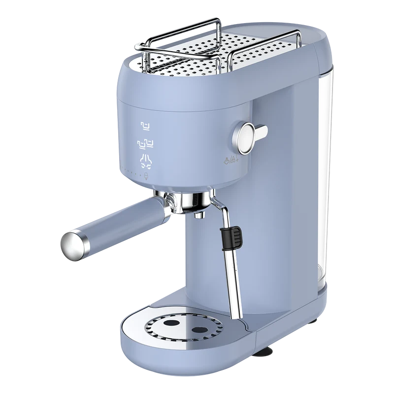 ELLE Panache Espresso Maker Blu – Macchina per Caffè Espresso con Touch Control e Sistema Latte