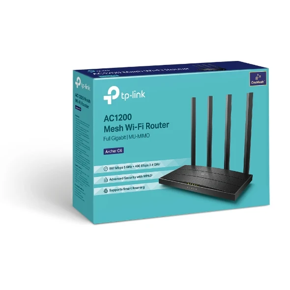 ROUTER TP-LINK ARCHER C6 WIFI MU-MIMO AC1200 IPTV GBLAN 4*ANT.