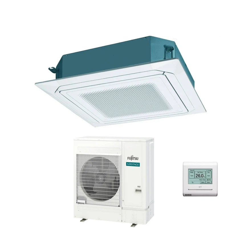 Condizionatore a Cassetta Fujitsu KR Eco Circular Flow White 45000 Btu AUXG45KRLB Monofase R-32 Wi-Fi Optional con Griglia e Filocomando