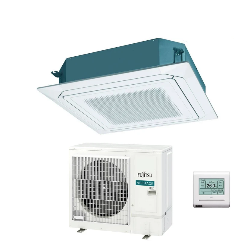 Condizionatore a Cassetta Fujitsu KR Eco Circular Flow White 30000 Btu AUXG30KRLB R-32 Wi-Fi Optional con Griglia e Filocomando