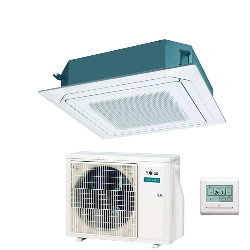 Condizionatore a Cassetta Fujitsu KR Circular Flow White 18000 Btu AUXG18KRLB R-32 Wi-Fi Optional con Griglia e Filocomando