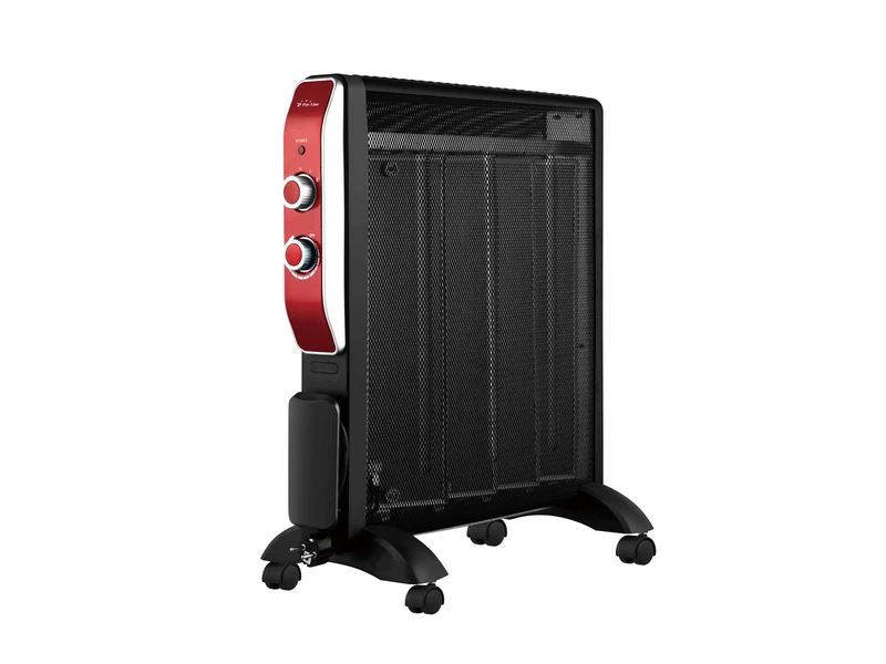 Radiatore Elettrico - Purline | 2000W | Basso Consumo | Nero | Senza Fluido | Con Ruote