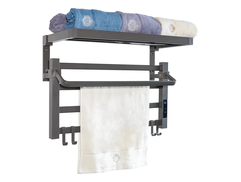 Scaldasalviette elettrico con mensola colore nero 55W