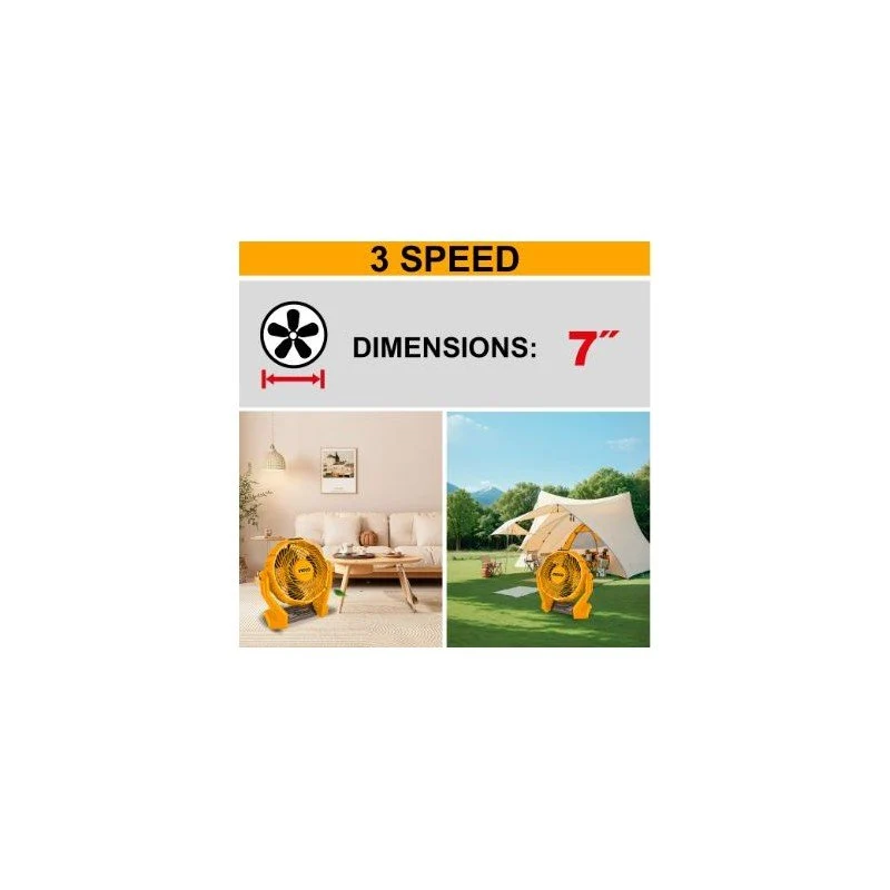 Ventilatore da tavolo 7 poll a batteria
