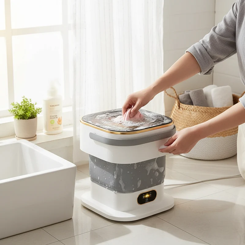 Washing Machine Portable Mini Foldable Compact Laundry Washer